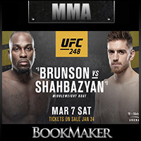 UFC 248 Odds - Derek Brunson vs. Edmen Shahbazyan